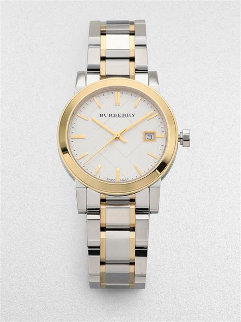 burberry white gold watch|beautiful silver gold Burberry watch.